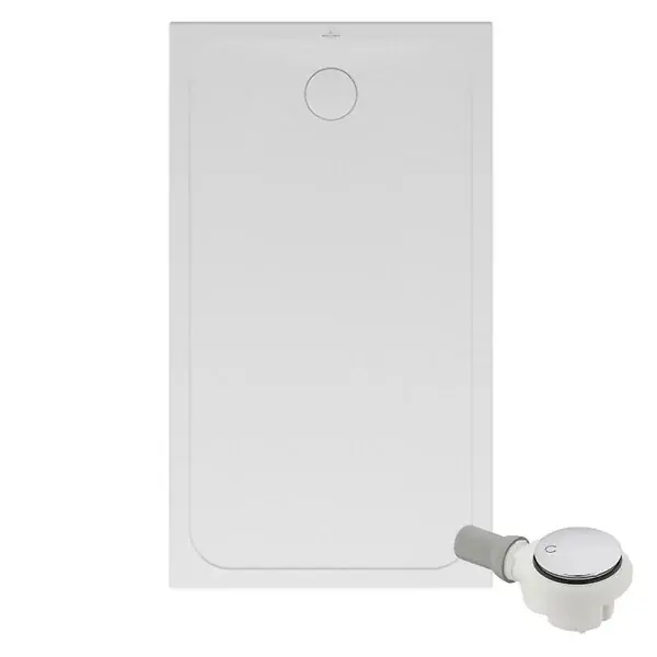 Receveur de douche antidérapant 120 x 80 Lifetime Plus céramique blanc + Bonde chromé VILLEROY ET BOCH Certifié