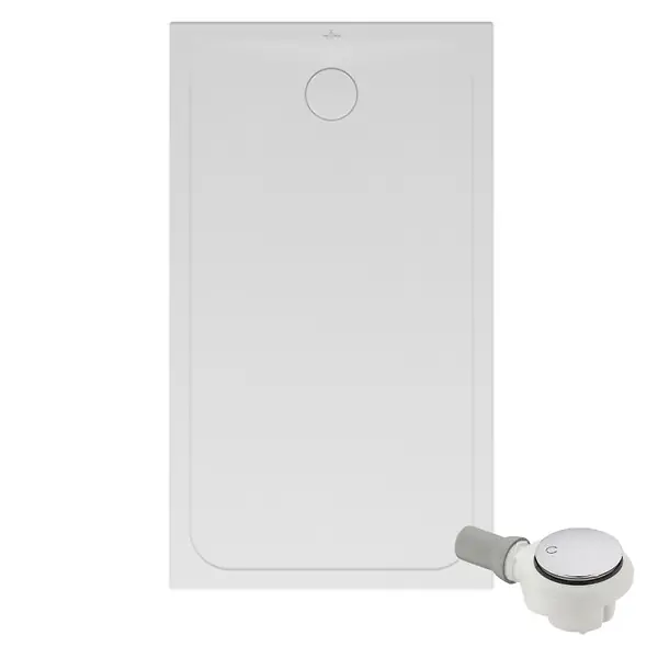 Meilleur Choix Receveur de douche antidérapant 120 x 80 Lifetime Plus Cerasoft céramique blanc + Bonde chromé VILLEROY ET BOCH