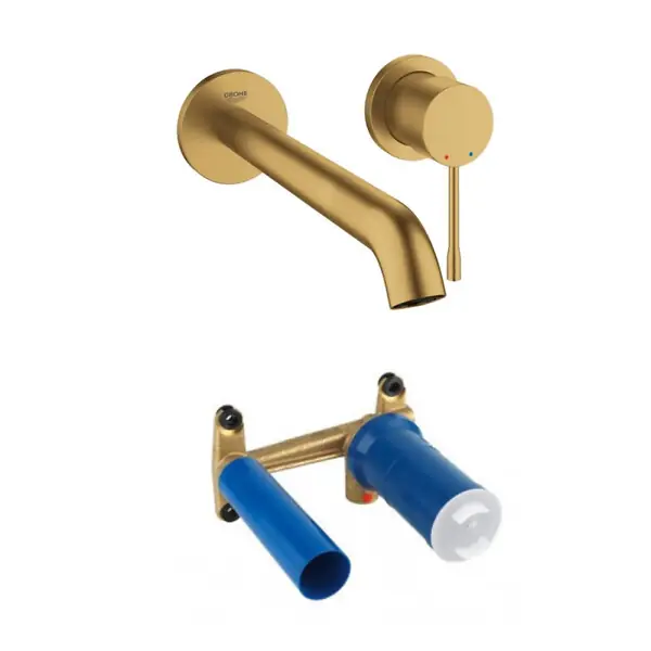 Meilleur Choix Mitigeur mural lavabo Essence Taille L Cool Sunrise Brossé + corps encastré GROHE