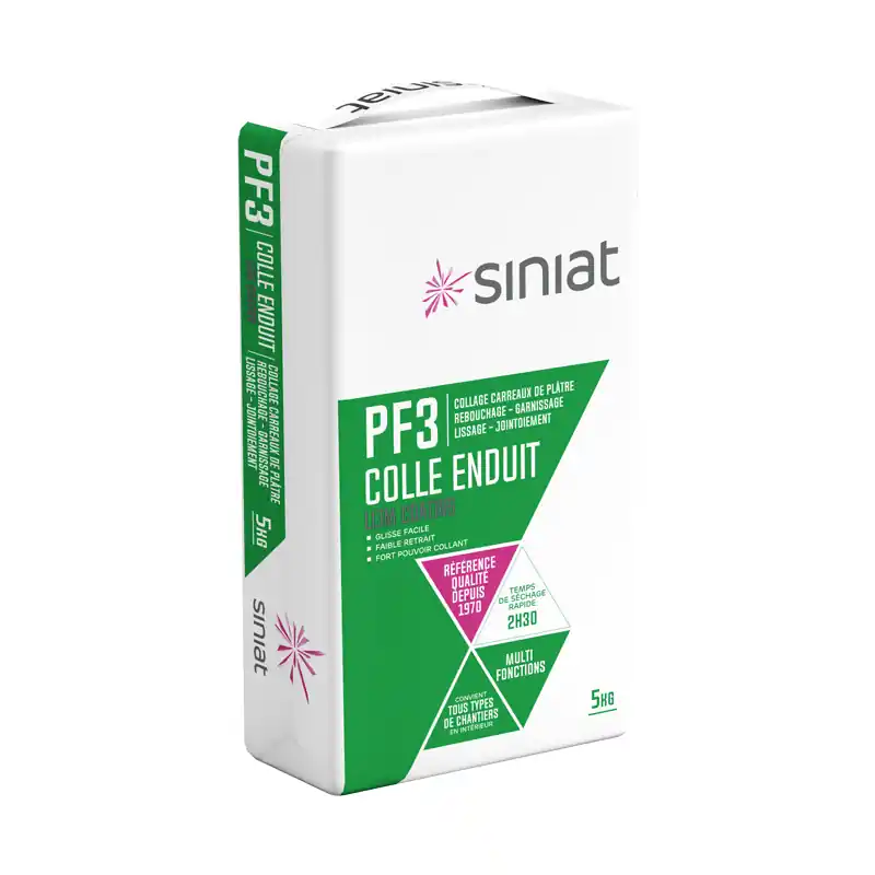 Retour Gratuit Colle PF3 carreau de plâtre 5kg - SINIAT