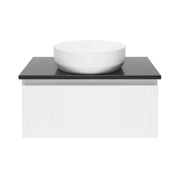 Swiss Aqua Technologies Meuble de salle de bain avec comptoir en pierre artificielle SAT Evolution 78x30x44,8 cm blanc mat (SATEVO80WMTK) Commander Vite