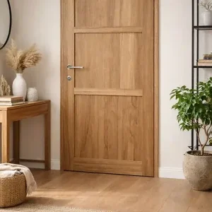 Offre Exclusive Bloc Porte bois Frake 3 Panneaux H204 x L83 cm Côte Tableau P.Droit, Poignee Pomerol GD MENUISERIES