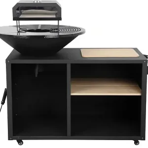 Nouvelle Collection Barbecue plancha brasero avec four à pizza "Maréchal" - Ø 81 cm - Noir HABITAT ET JARDIN
