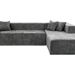 Top Vente Canapé d‘angle en tissu texturé "Tessaro" - 4 places - Gris HABITAT ET JARDIN