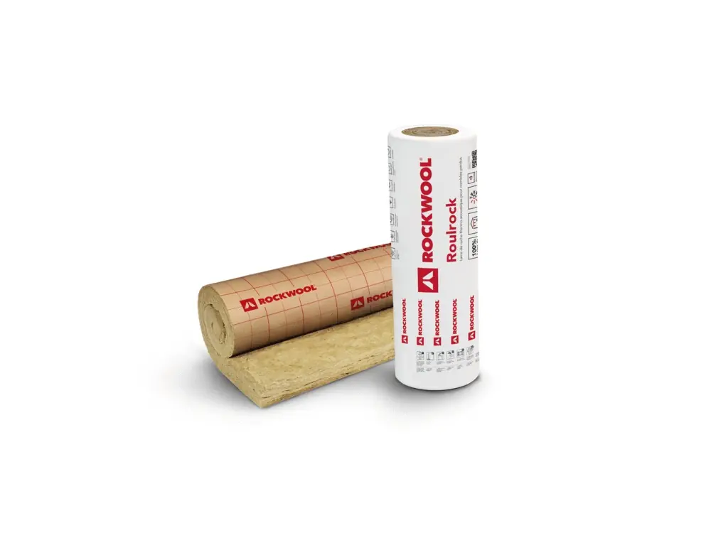 Rouleau laine de roche comble perdu Roulrock kraft - Épaisseur 100 mm - l.1,20 x L.5 m ROCKWOOL Jusqu'à Épuisement Des Stocks