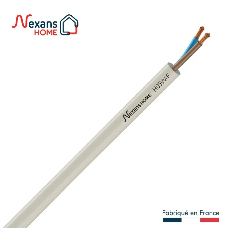 Promotion Saisonnière Câble électrique H05VV-F 2 x 1,5 mm² souple intérieur 5 m blanc - NEXANS