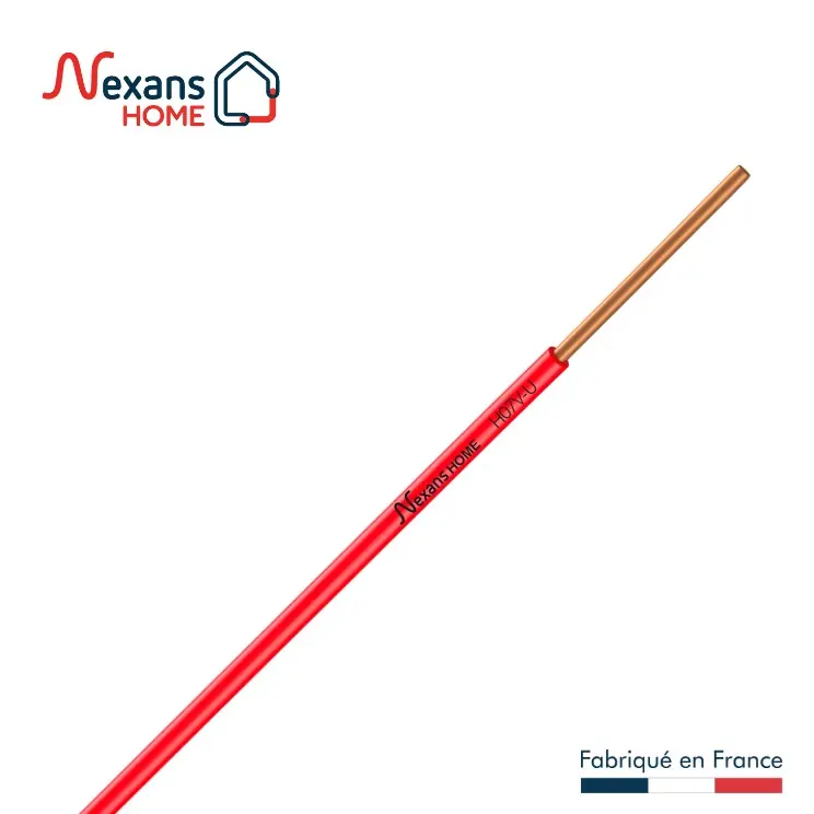 Fil électrique H07V-U 2,5 mm² rigide rouge 5 m - NEXANS Seulement Aujourd'hui