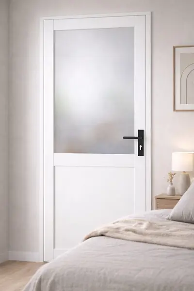 Bloc Porte Athena BLANC H204 x L83 cm Côte Tableau P.Gauche,Poignee GD MENUISERIES Offre Du Jour