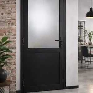 Authentique Bloc Porte Athena Noir H204 x L83 cm Côte Tableau P.Droit,Poignee GD MENUISERIES