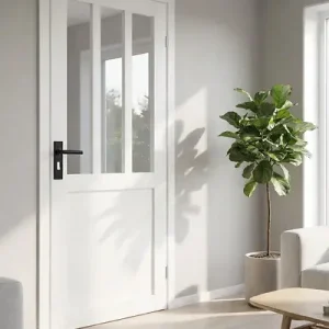 Must-Have Bloc Porte Atelier BLANC H204 x L83 cm Côte Tableau P.Gauche,Poignee GD MENUISERIES