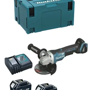 Mini-Meuleuse MAKITA DGA508RTJ (2 x 5,0 Ah DC18RC MAKPAC 3) Meilleur Prix