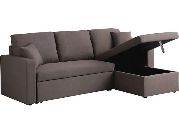 Canapé d‘angle convertible/ réversible avec coffre "Alain" - 3 places - Taupe HABITAT ET JARDIN Offre Du Jour