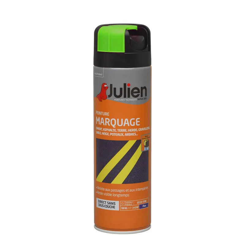 Nouvel Arrivage Bombe de peinture de marquage vert fluo 500ml - JULIEN