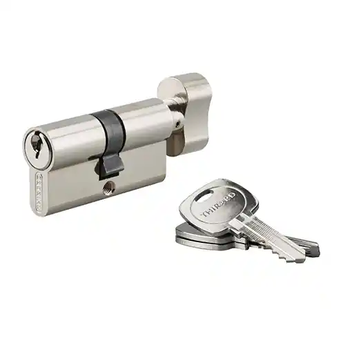 Pas Cher Cylindre de serrure à bouton 30 x 30 mm STD nickelé 3 clés THIRARD