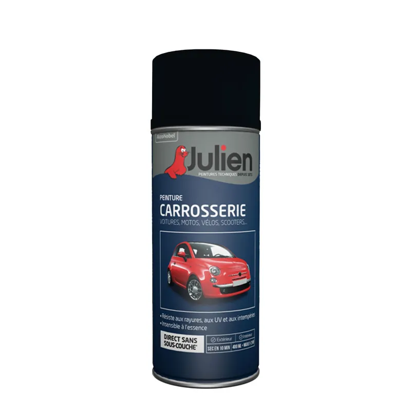 Satisfait Ou Remboursé Bombe de peinture carrosserie noir métal 400 ml - JULIEN