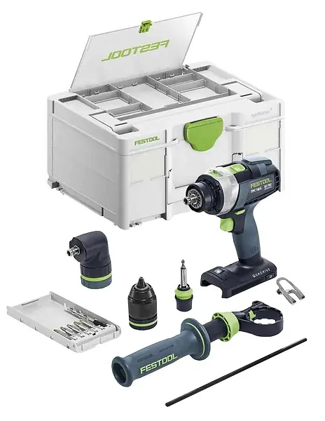 Prix Bas Perceuse à Percussion FESTOOL QUADRIVE TPC 18/4 I-Basic-Set (Machine seule Systainer SYS3 DF M 187 Accessoires)