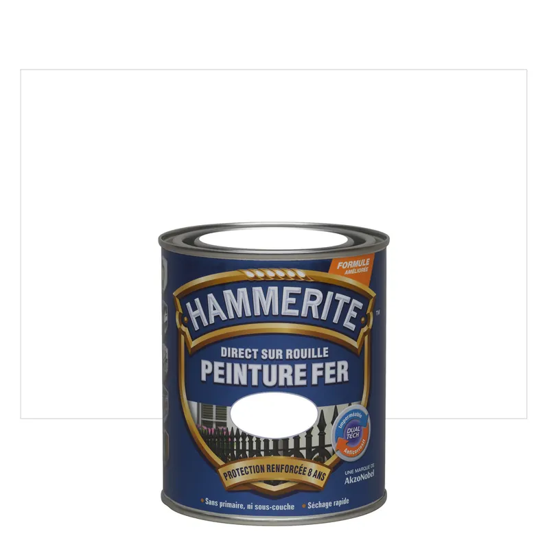Peinture fer extérieur direct sur rouille finition lisse blanc brillant 750 ml - HAMMERITE Commande En Gros
