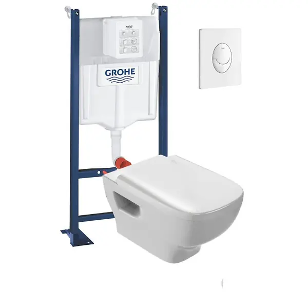 Pack WC suspendu sans bride Struktura + Bati-support + plaque Start blanc JACOB DELAFON Marque