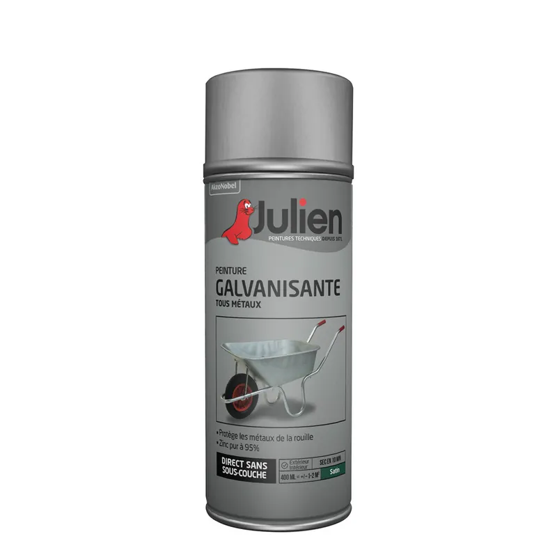 Bombe de peinture galvanisante à froid satin incolore 400 ml - JULIEN Bon Plan