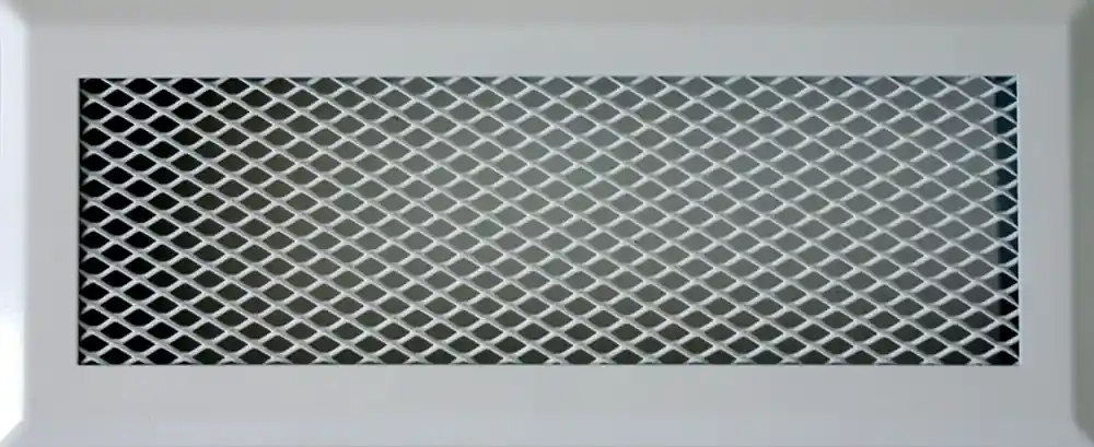 Authentique Grille de cheminée acier blanc 80 x 150 mm avec pré-cadre AUTOGYRE