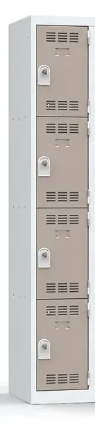Vestiaire acier 1 colonne 4 cases gris perle taupe 180cm P.HENRY Usine Directe