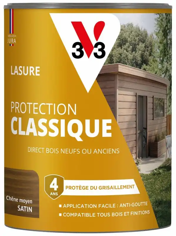 Paiement Sécurisé Lasure Protection Classique 4 ans chêne moyen 0,75 L V33