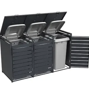 Marque Cache-poubelle métallique Gary 720 L - L.198.5xP.80xH.116cm WEKA
