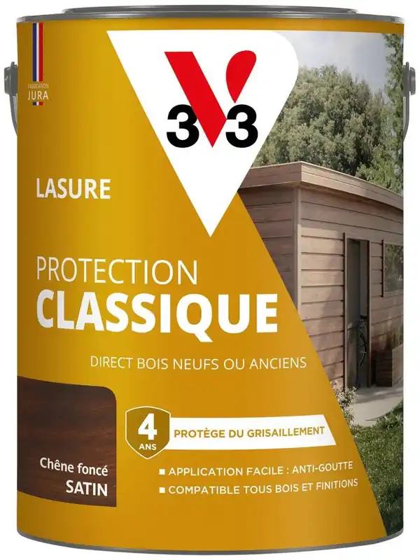 Meilleur Prix Lasure Protection Classique 4 ans chêne foncé 5 L V33