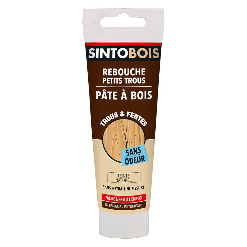 Retour Gratuit Pâte à bois à l‘eau pour petits trous et fissures naturel 80 gr SINTOBOIS