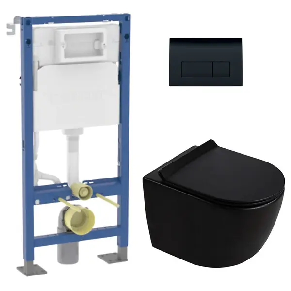 Solde Duofix pack WC bâti-support autoportant + WC suspendu sans bride Ceramia PixL avec abattant SoftClose + plaque (GEBCEPXBMT06-FR) GEBERIT