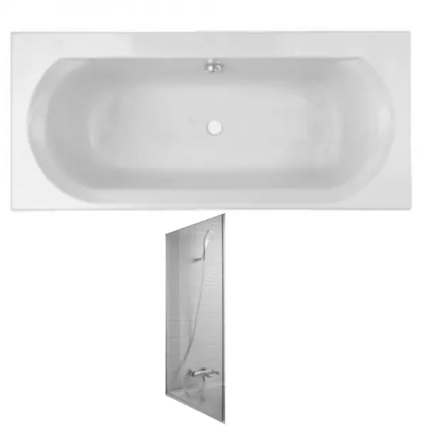 Prix Promo Pack baignoire droite 180 X 80 Elise + pare bain struktura JACOB DELAFON