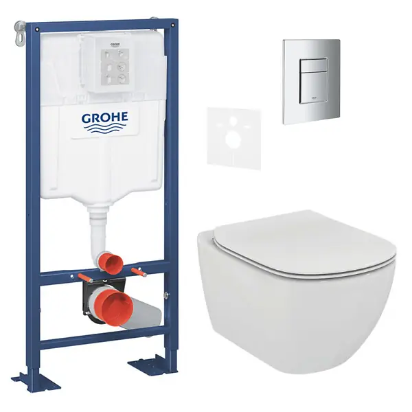 Rapid SL + Cuvette TESI aquablade/abattant frein de chute + Plaque de commande + Set d‘isolation phonique (Autoportanttesi1) GROHE Seulement Aujourd'hui