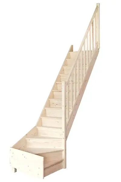 Escalier kit ajustable à rampe 1/4 tournant droit - Sapin SOGEM Retour Gratuit