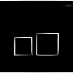 Top Vente Plaque double commande pour WC suspendu noire Square SIAMP