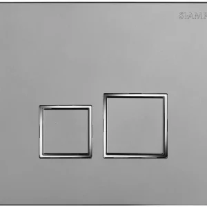 Plaque double commande pour WC suspendu aspect inox Square SIAMP Affaire À Saisir