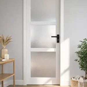 Bloc Porte Kenya Blanc Vitre H204 x L83 cm Côte Tableau P.Gauche,Poignee GD MENUISERIES Populaire