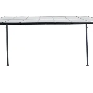 Pergola tonnelle adossée "Marvin" - 4 x 3 m - 423 x 298 x 243 cm - Gris foncé HABITAT ET JARDIN Dernier Modèle