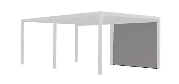 Paiement Sécurisé Rideau PVC tissé pergola PER 3660 BI - Gris - L.284xH.220cm HABRITA