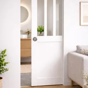 Porte Coulissante Atelier Blanc H204 x L73 cm, Galandage GD MENUISERIES Acheter En Ligne