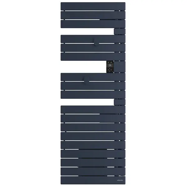 Sèche-serviettes connecté Nefertiti mât à gauche 500W bleu profond - ATLANTIC - 850024 Promotion