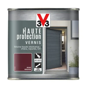 Vernis haute protection brillant rouge nordique 750 ml V33 Vente Directe