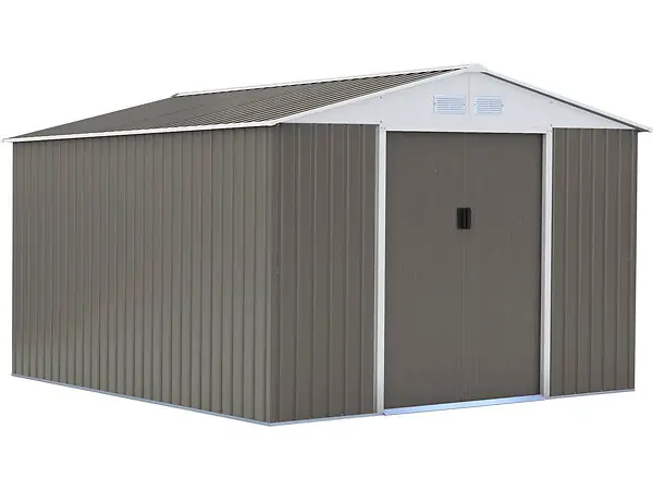 Abri de jardin métal "Dallas" - 12.99 m² - Taupe HABITAT ET JARDIN Retour Gratuit