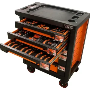 Servante atelier 114 outils - 9 modules mousse - 6 tiroirs FISCHER DAREX Populaire