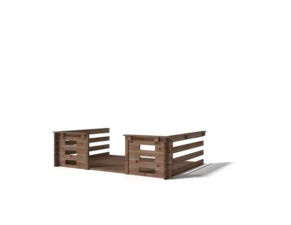 Haute Qualité Terrasse en bois avec balustrade pour abri en bois - 6m2 - 3m x 2m - imprégnée - couleur marron - DOM147 ALTANKA