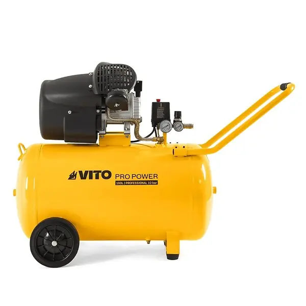 Jusqu'à Épuisement Des Stocks Compresseur à air 100L 10Bar 3CV 2200W Bi-cylindre 145 Psi, sur roues Ateliers et Chantiers VITO