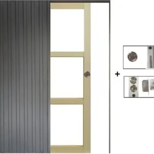 Porte Coulissante bois Ayous Vitrage transparent H204 x L73 cm, Galandage GD MENUISERIES Meilleure Vente