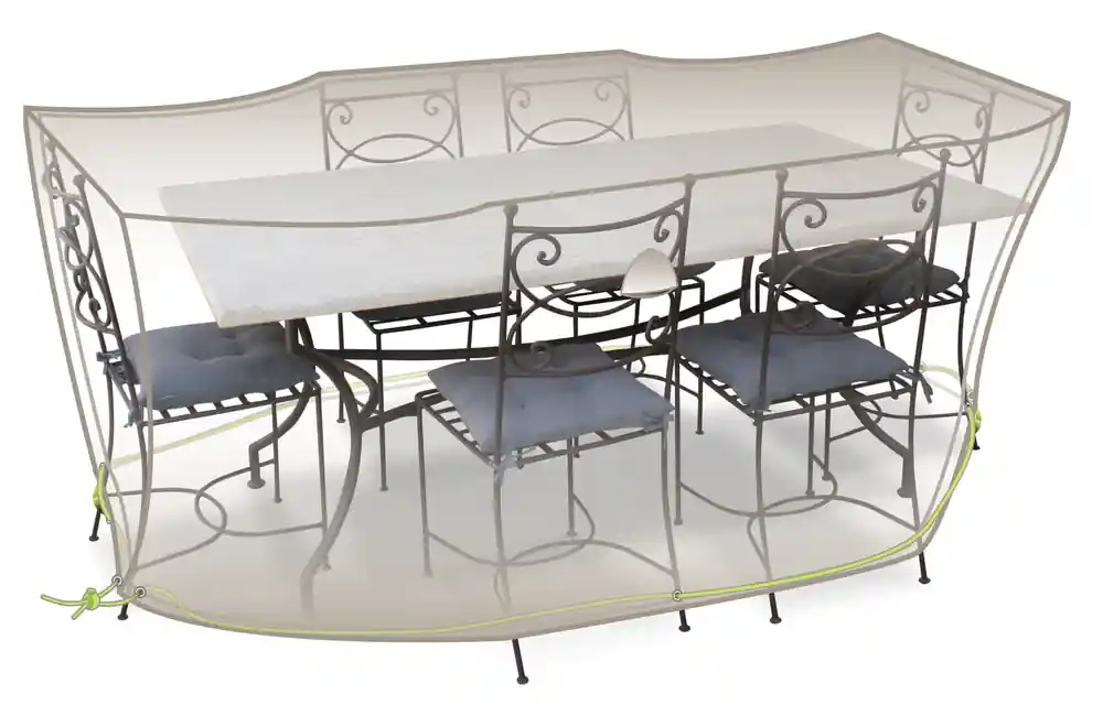Housse de protection pour table rectangulaire avec chaises 6-8 personnes Cover Air JARDILINE Paiement Sécurisé