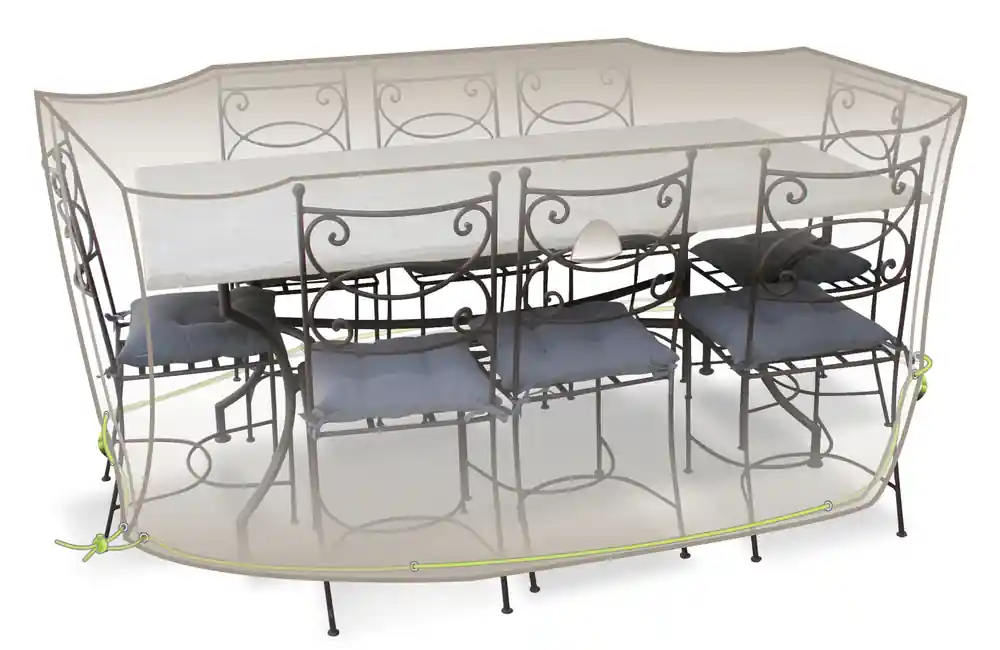 Housse de protection pour table rectangulaire avec chaises 8-10 personnes Cover Air JARDILINE Meilleur Choix