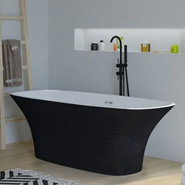 Baignoire îlot Lizarra Black - 170x80x58 cm DISTRIBAIN Meilleur Choix