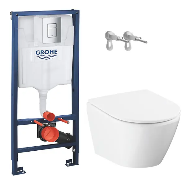 Populaire Rapid SL pack WC bâti-support + WC suspendu sans bride Grohe avec abattant SoftClose + plaque (GRGRWR03-FR)